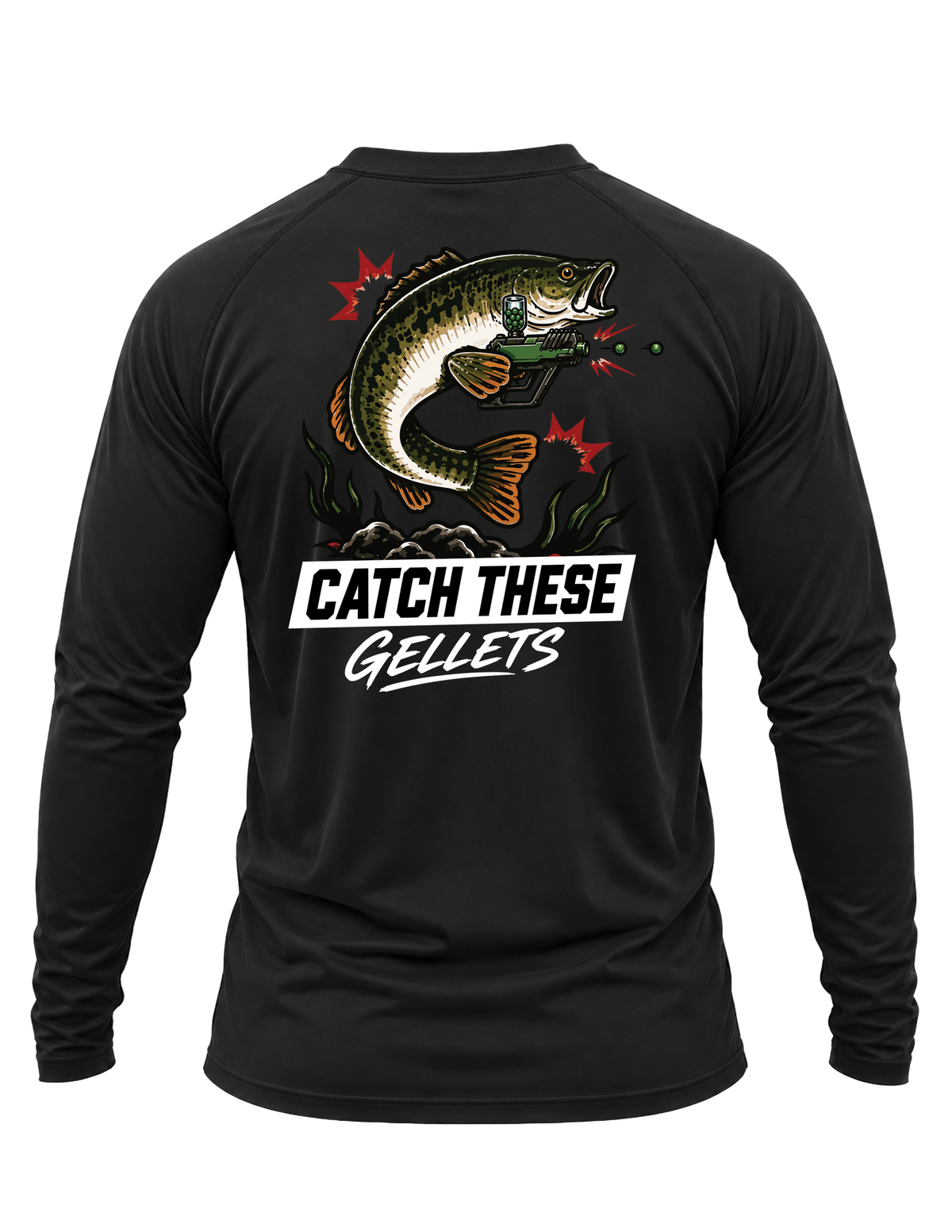 Gel Blaster "Catch These Gellets" Bass Performance Long-Sleeve Shirt