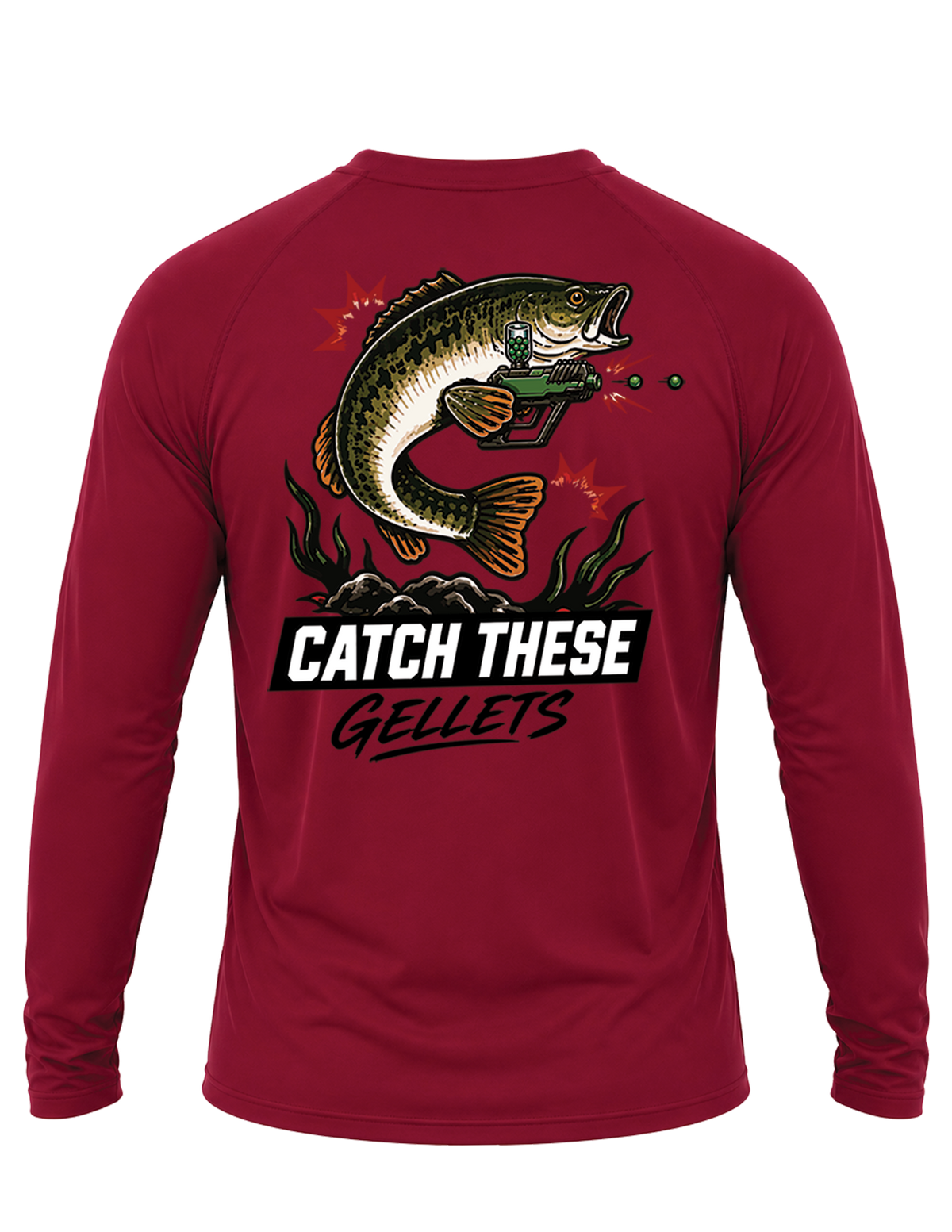 Gel Blaster "Catch These Gellets" Bass Performance Long-Sleeve Shirt