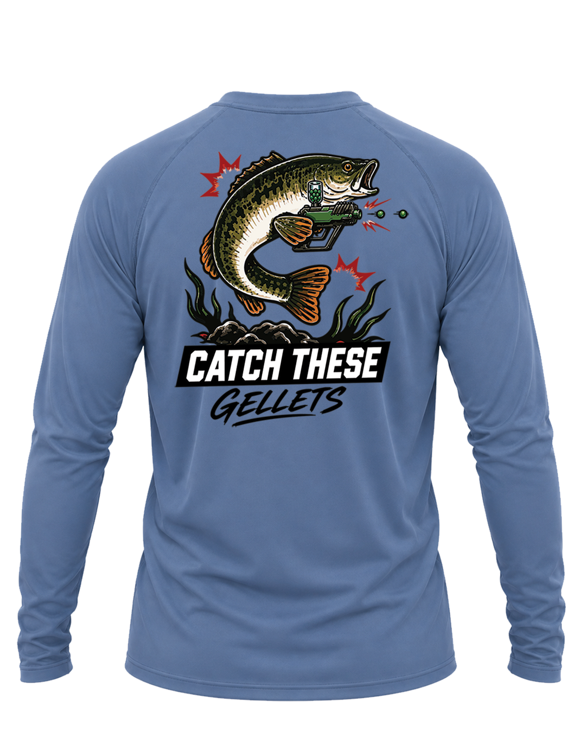 Gel Blaster "Catch These Gellets" Bass Performance Long-Sleeve Shirt